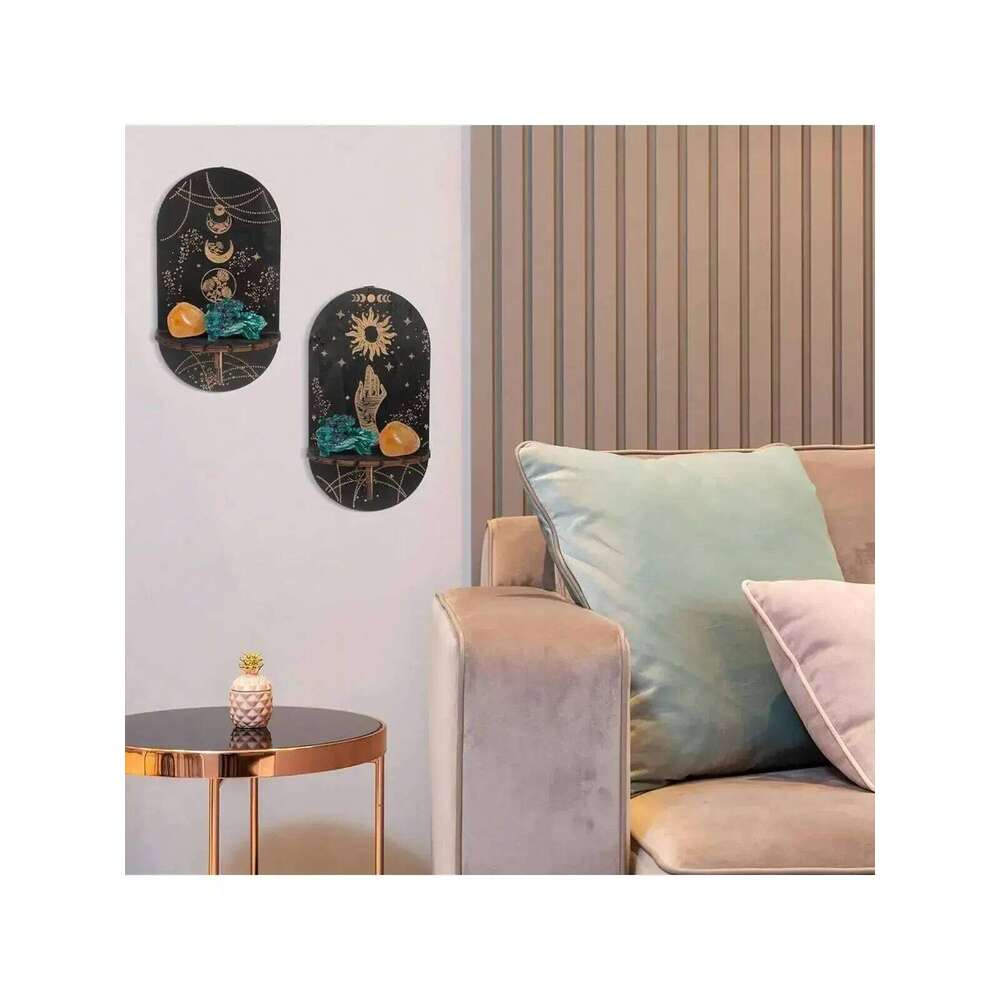 2pcs/set Black Wall Candlestick Crystal Display Bohemian Hand Stand Hanging Room Decoration XJ260305