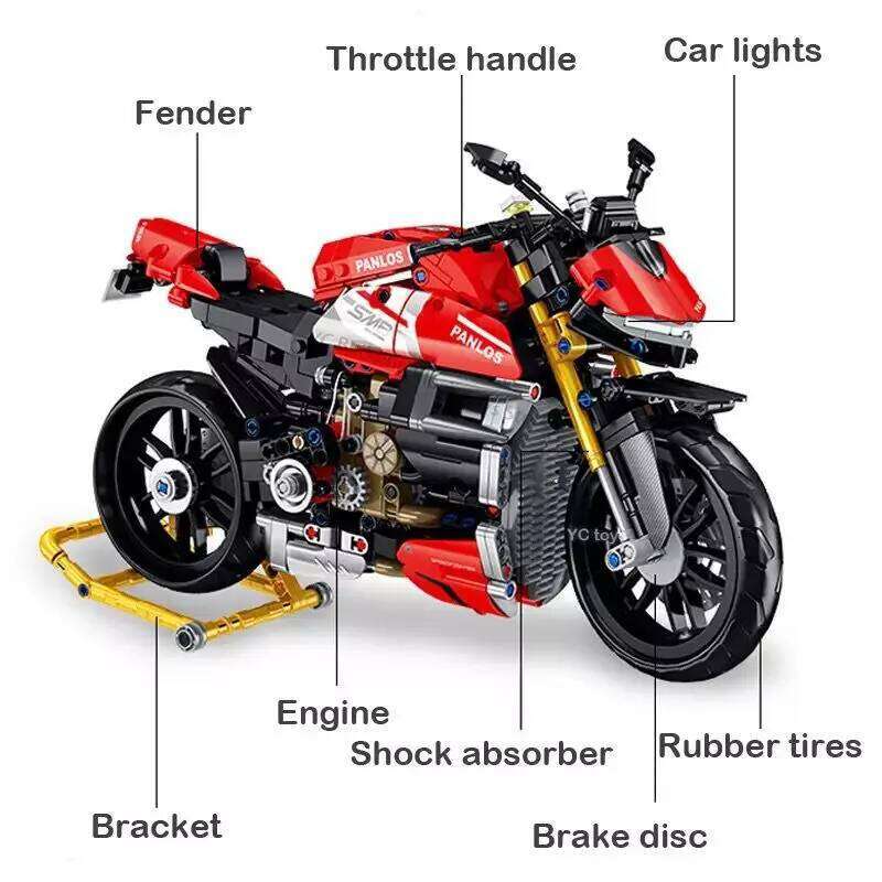 981Pcs City Technical Locomotive Motorcycle Building Blocks MOC Speed Supercar Motorbike Model Bricks Boy Toy for Childrens Gift Z260306