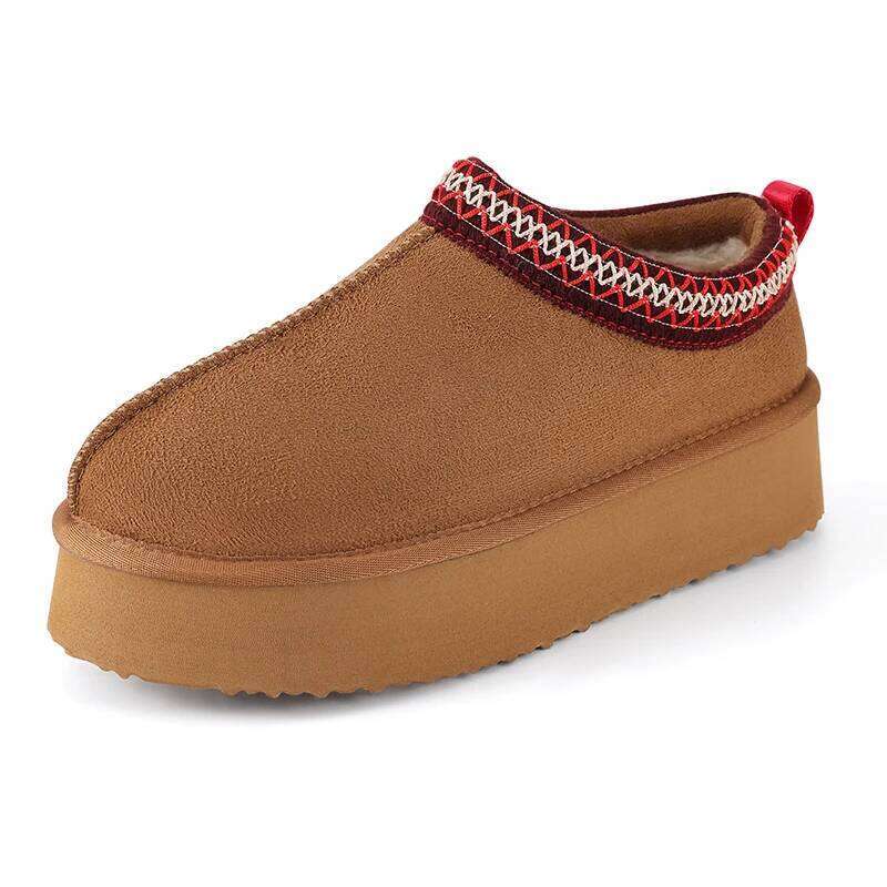 Litfun Platform Warm Comfort Fluffy House Shoes Winter Snow Boots Women Thick Sole Plush Cotton Slippers