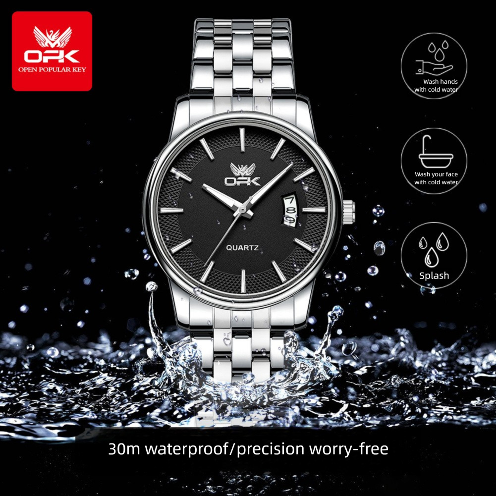 OPK Brand Watch Stainless Steel Strap Simple Single Calendar Men s Watch Luminous Waterproof Quartz Watch Dropshipping
