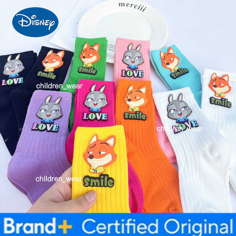 Disney Anime Zootopia Fun Socks Cosplay Judy Fox Nick Childrens Socks Fun Face Patterns Comfortable Breathable Boys and Girl Socks Toy H260306