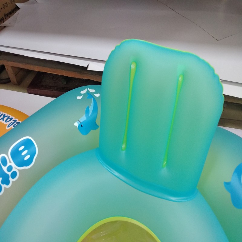 Baby Swim Neck Float Ring with Sunshade Canopy - Inflatable Infant Swimming Pool Float for Ages 0-3, Safe Water Play Toy with Dolphin Design