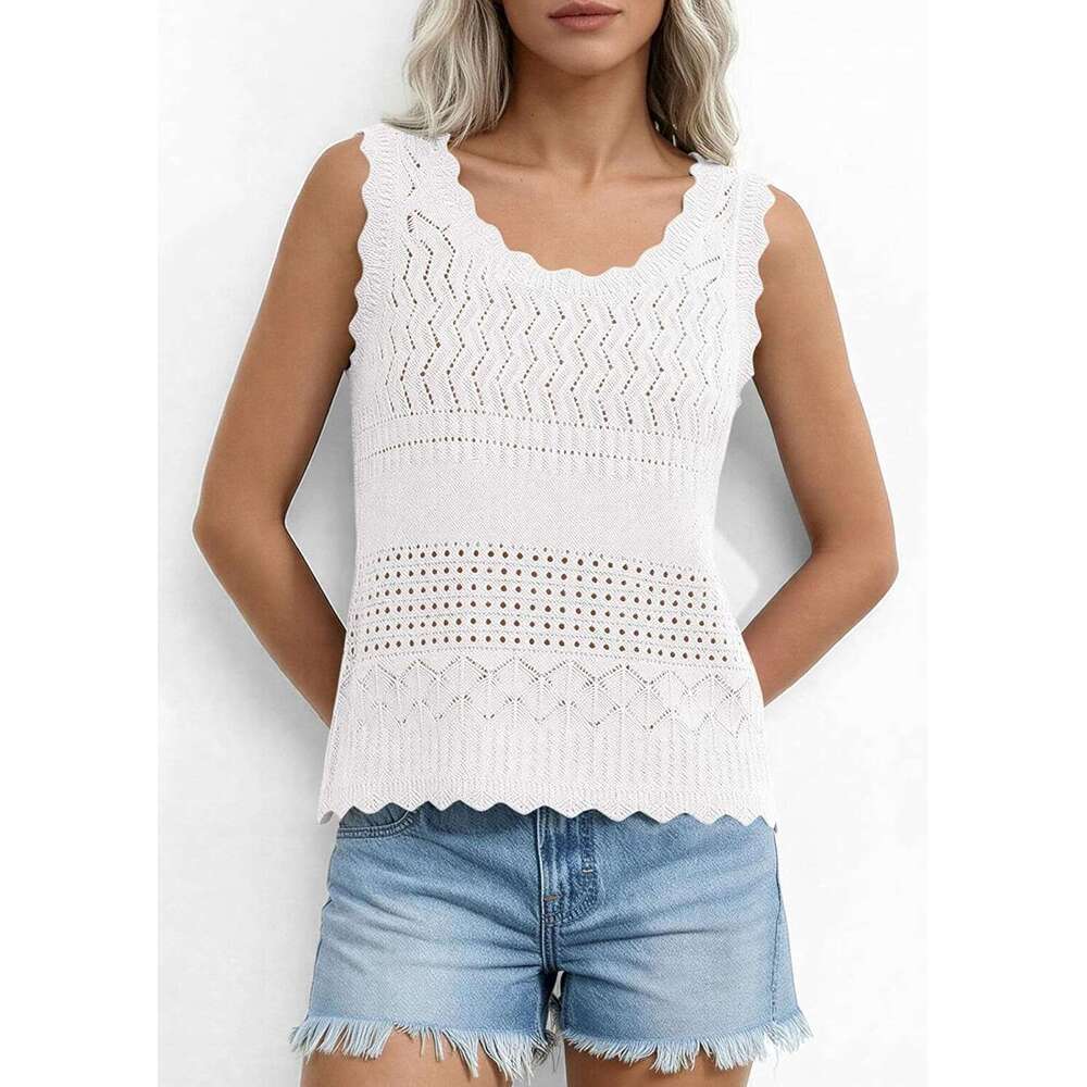 Womens Crochet Tank Tops 2026 Summer Designer Spring Boho Sleeveless Cute Knit Sweater Vest Trendy Beach Vacation Clothes