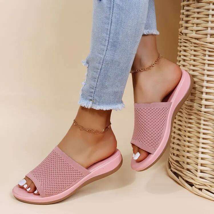 Elastic Force Shoes Women Flat Casual Indoor Outdoor Slipper Summer Sandals For Beach