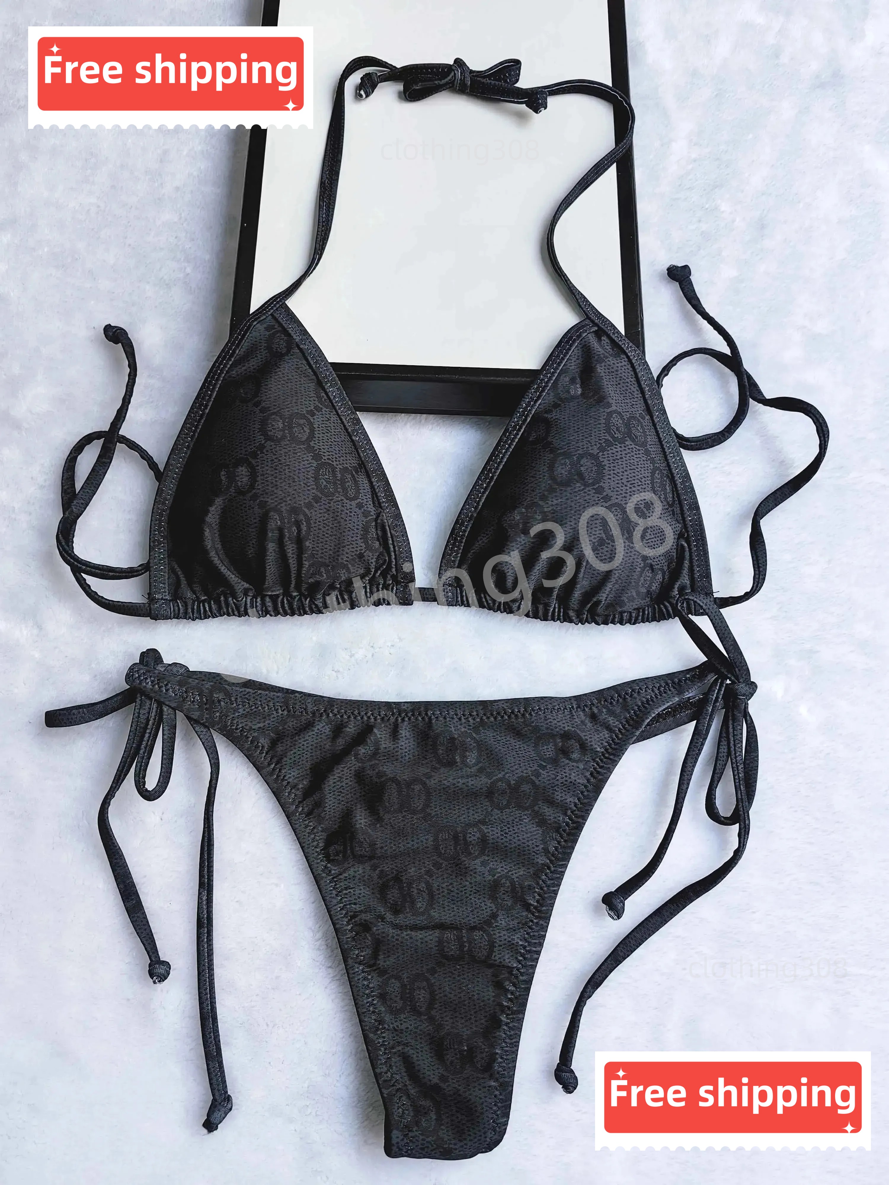 Designer Bikini Woman Beach Swim Wear Summer Swim Suit Sexy Sling Strap Design Pattern Plaid Swimsuit Womens printing Designer Bikini Woman