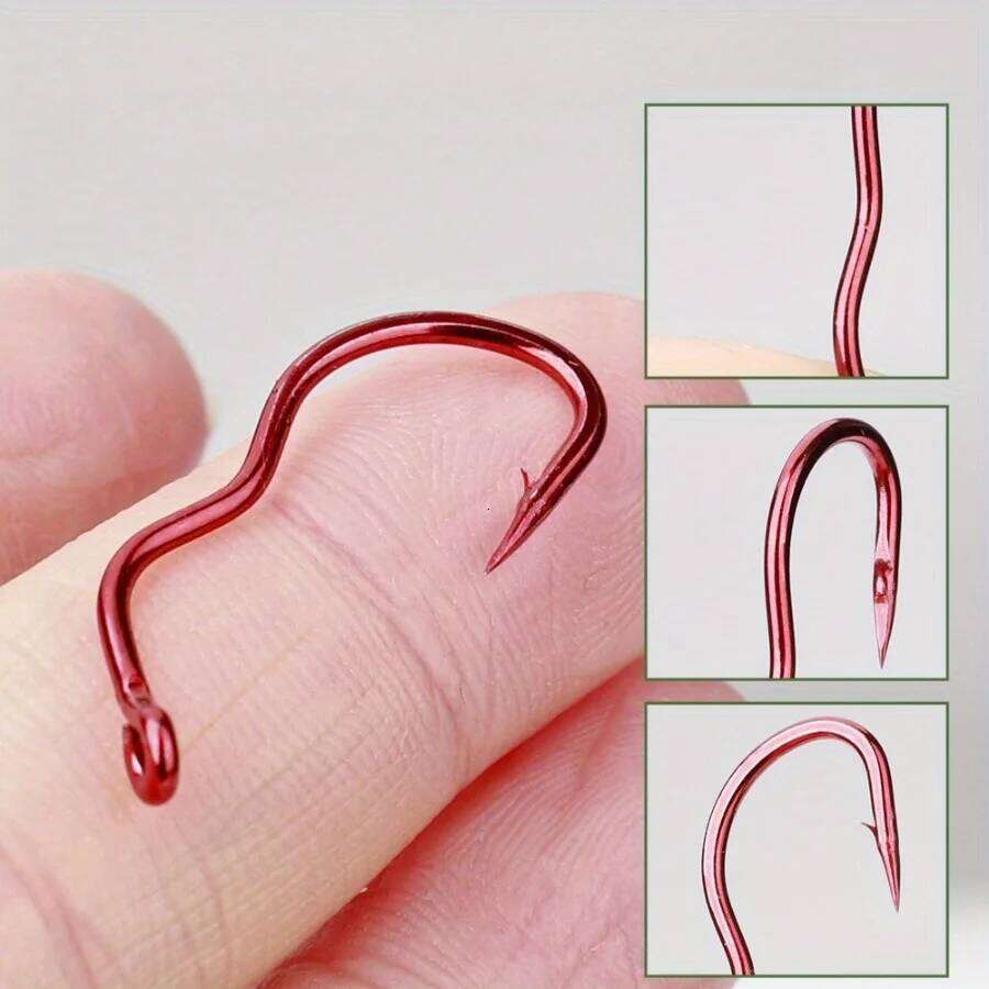 12pcs High Carbon Steel Jig Worm Hooks Fish Hook Saltwater Fishhook Carp Fishing Accessories Pesca S260305