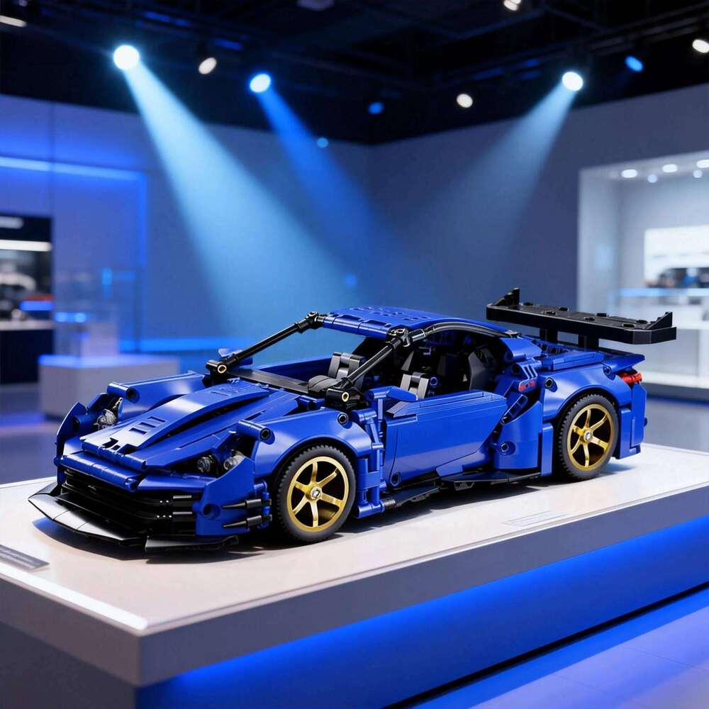 Blue sports car building block model set, adult collectible model, suitable for birthday gifts, Christmas, Halloween, gifts Z260305