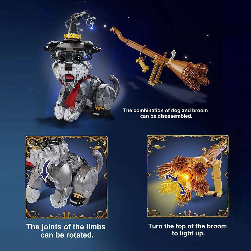 1298pcs Creative Series Magic World Dog Doctor Building Blocks Bricks Animal Desktop Ornament Model Kid Assembly Toy Boys Gift Z260305