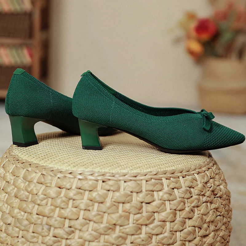 Ladies high heels woven single shoes 260306