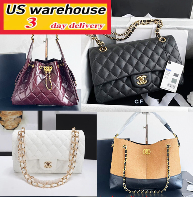 12A designer bag cf 25bag NEW luxury high quality 22 25 caviar sheepskin diamond grid chain capacity bucket hand-held single shoulder bag tote bag crossbody bag women