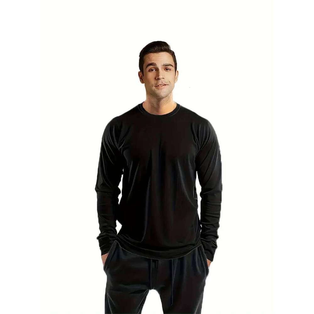 Sports Long-Sleeved 3-Color 3-Piece Men's Round-Neck Shirt Quick-Drying Top Fitness Casual Outdoor Sportswear Body-Sh 26H0306