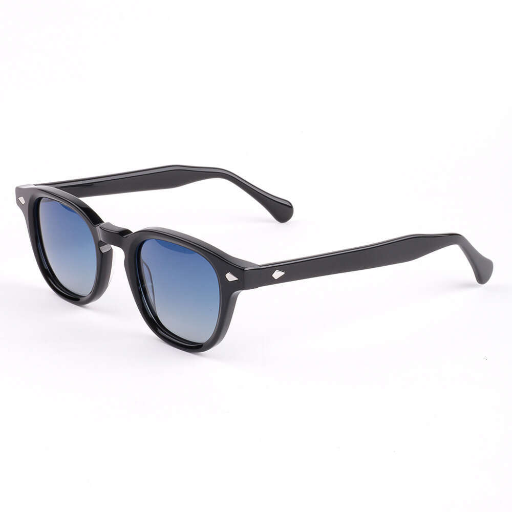New Fashionable Cross-Border European And American Polarized For Men, Retro Acetate Sunglasses, UV Protection Round Frame Sunglasses High-Quality