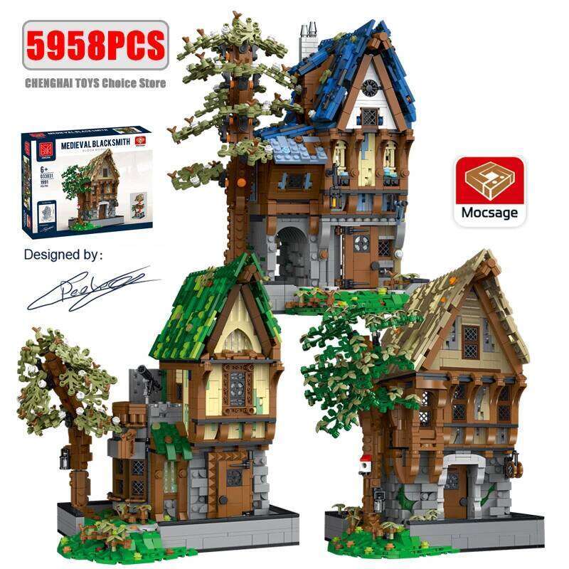 Medieval Blacksmith Shops Models 21325 Building Blocks Bricks Streetview Modular City Architecture Set Kids Toys Boys Adult Gift Z260306