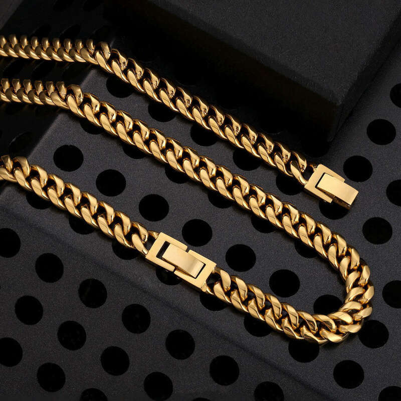 Cuban Necklace Unisex Ins Style Hip Hop European American Stylish Washed Colorless Thick Men's Chain