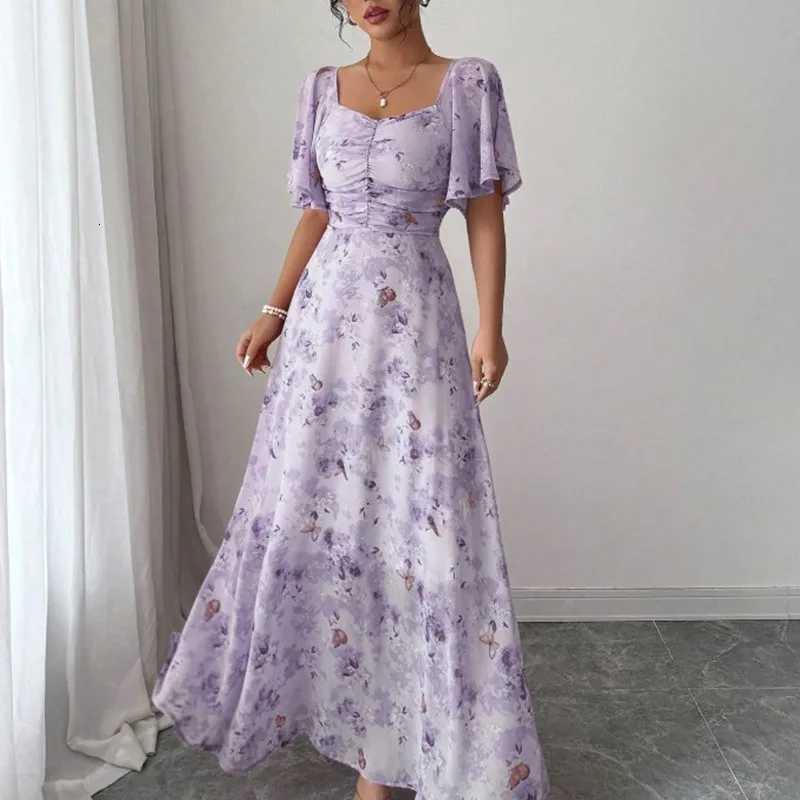 Summer New Style Slim Elegant Dress With Lotus Leaf Sleeves Womens Fashion Holiday Party Dresses For Women Robe Femme Vestidos X260306