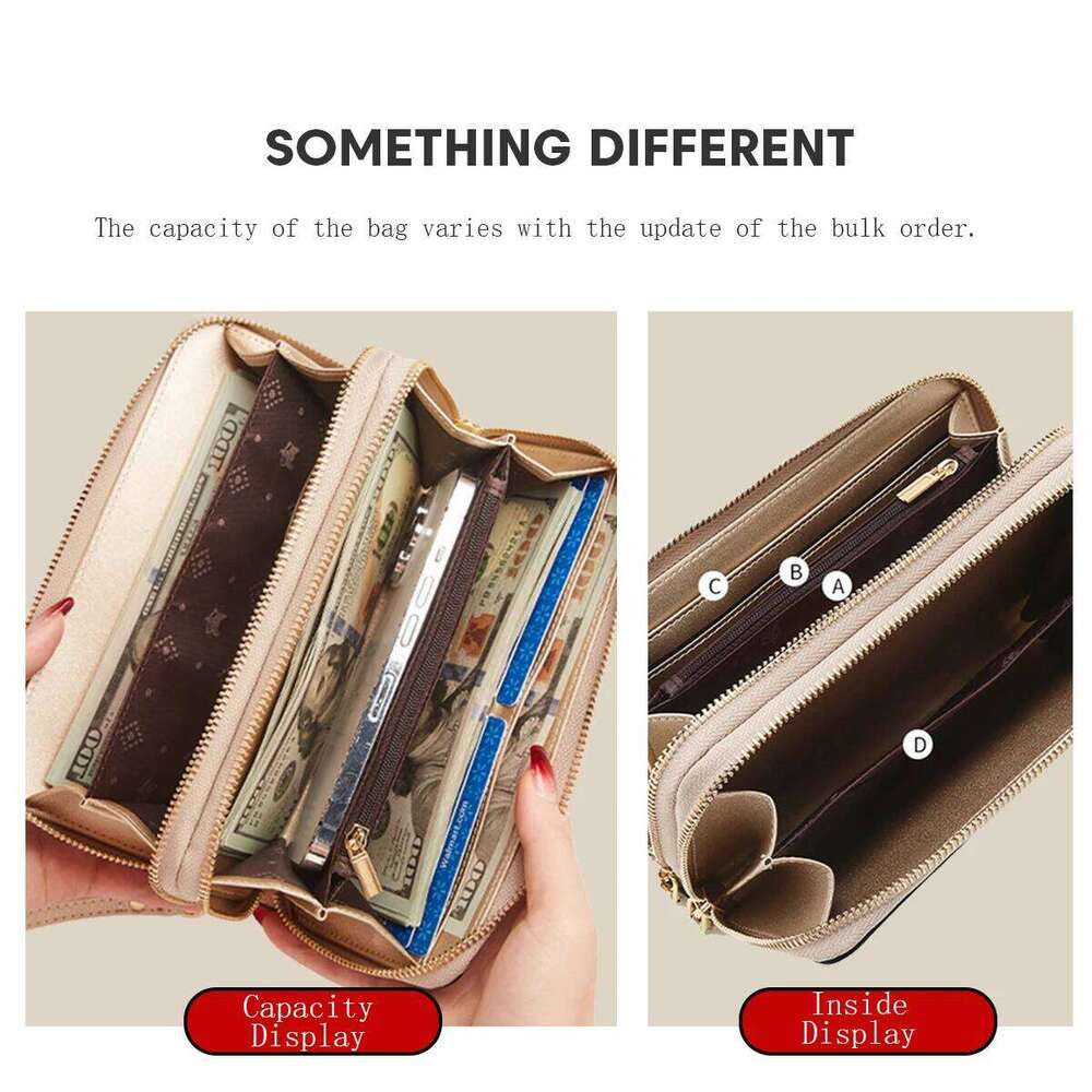 FOXER Split Leather Lady's Wallet Bifold Long Clutch with Wristlet Fashion Card Holder Coin Purse Cellphone Money Bag C260304
