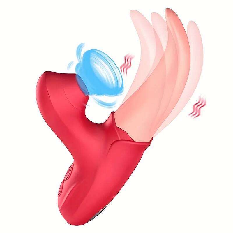Dildo 3 In 1 Tongue Swing Thrust Rose Masturbator G-spot Vagina Clitoral Massage Stimulation Vibrating Vibrator Adult Sex Toys W260305