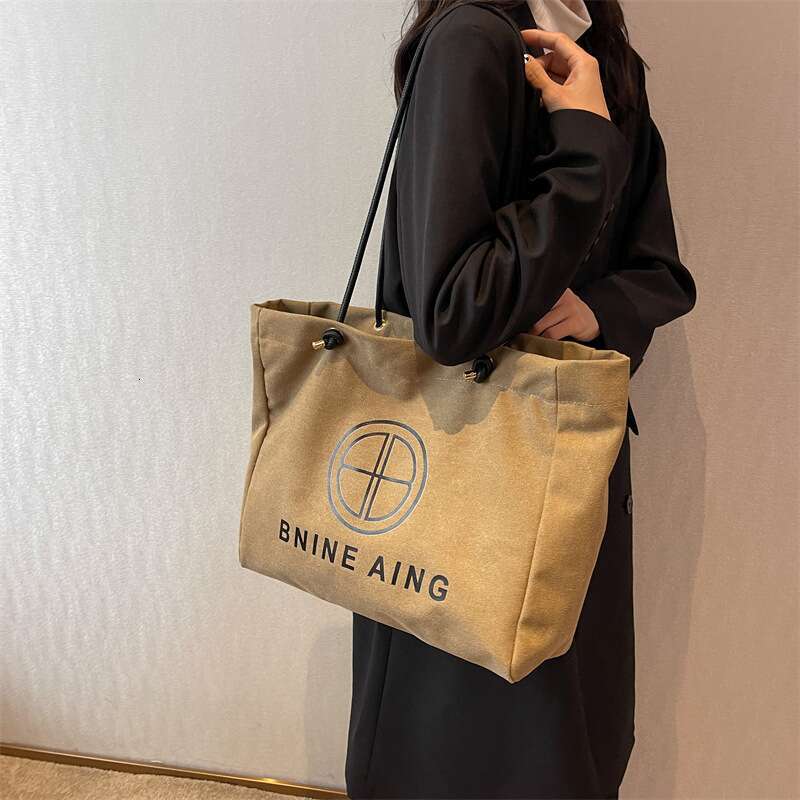 Korean Version Canvas For Women S New Trendy And Fashionable Student Party Tote With Large Capacity Portable Shoulder Bag XIU LAI SI