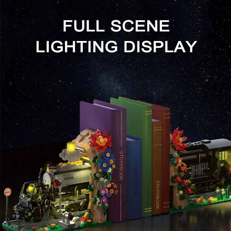 1848Pcs Big Boy Train Building Blocks Model Flower Sea Locomotive Bookend MOC Bricks Puzzle Toys Adults Childrens Birthday Gifts Z260306