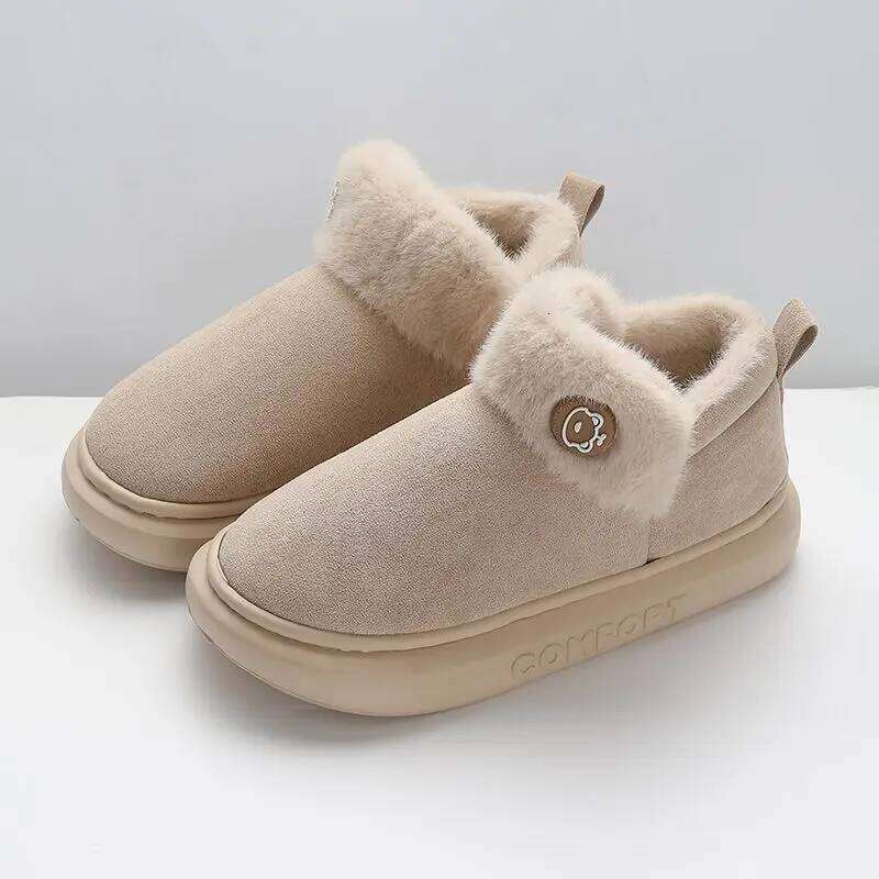Litfun Winter Furry Cotton For Women Outdoor Ankle Platform Casual Fuzzy Non-slip Cozy Warm Women's Snow Boots