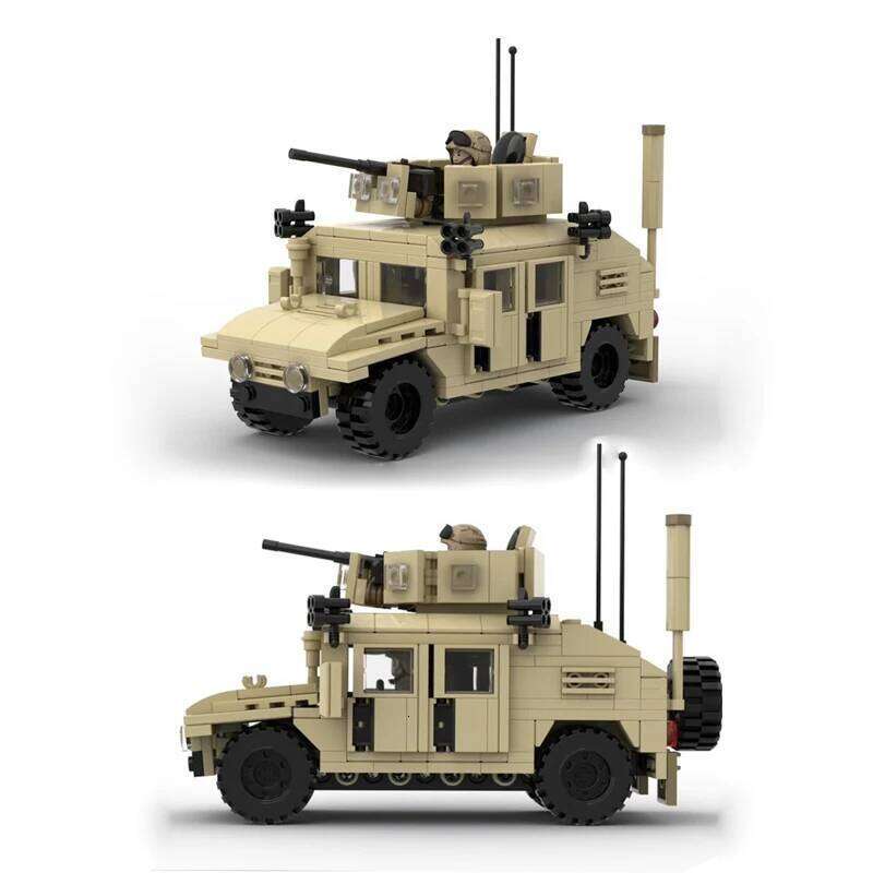 MOC Building Blocks US Military M1114 Hummer Model M1025 Off road Armored Vehicle M998 Children's Assembly Brick Toy for Boys Z260306