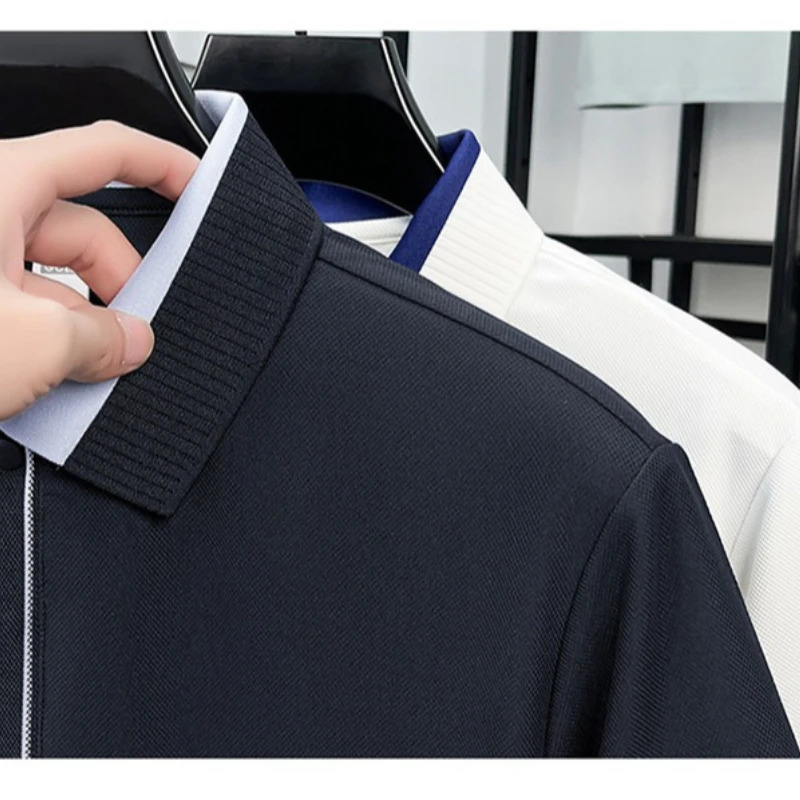 Mens Classic Polo Shirt 2026 Summer Collection Soft Cotton Blend Fabric Lightweight Comfortable Business Casual Wear 260304