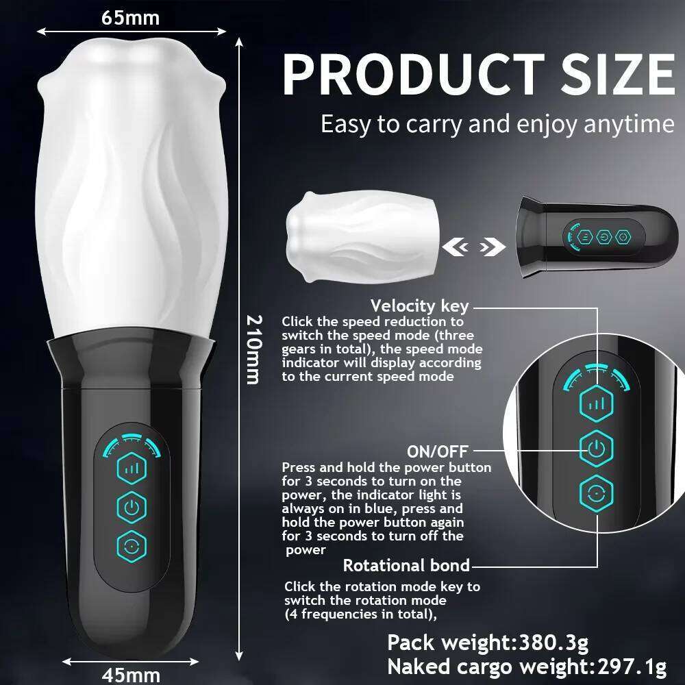 Automatic Male Masturbator Vibration Blowjob Sucking Machine Silicone Vagina Masturbation Cup Sex Toys Adult Goods for Men W260305