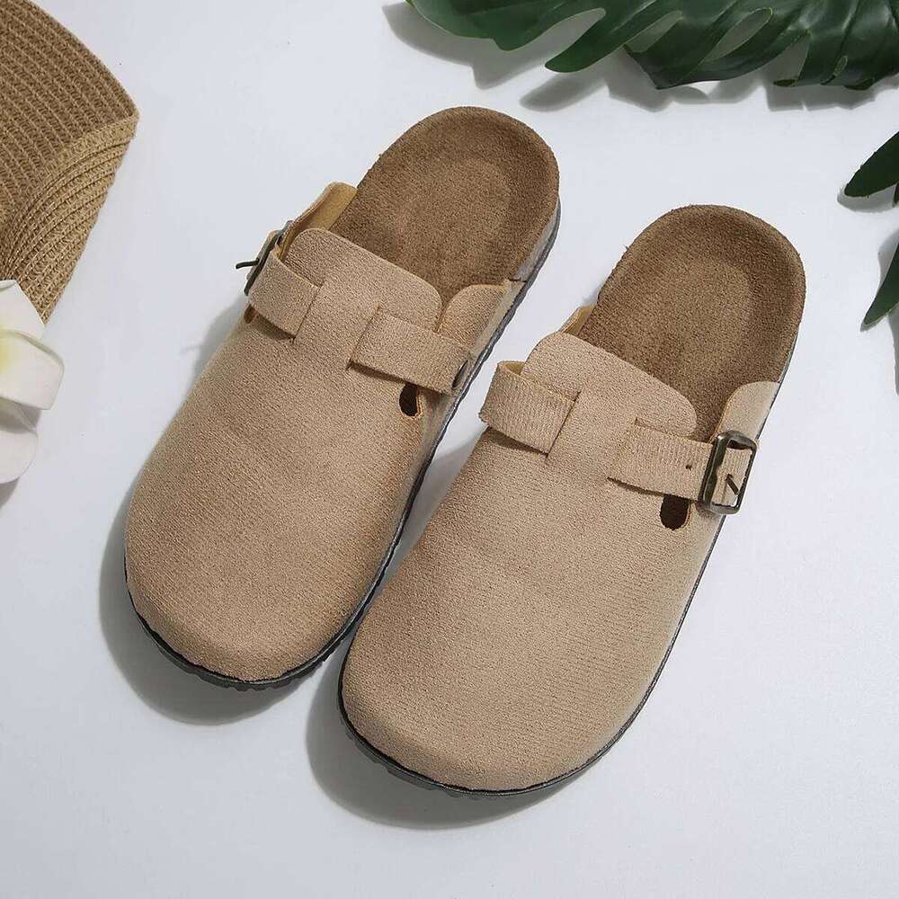 2025 Cork Footbed Clogs For Women Fashion Leather Comfort Potato Shoes With Arch Support Indoor Outdoor Beach Slippers