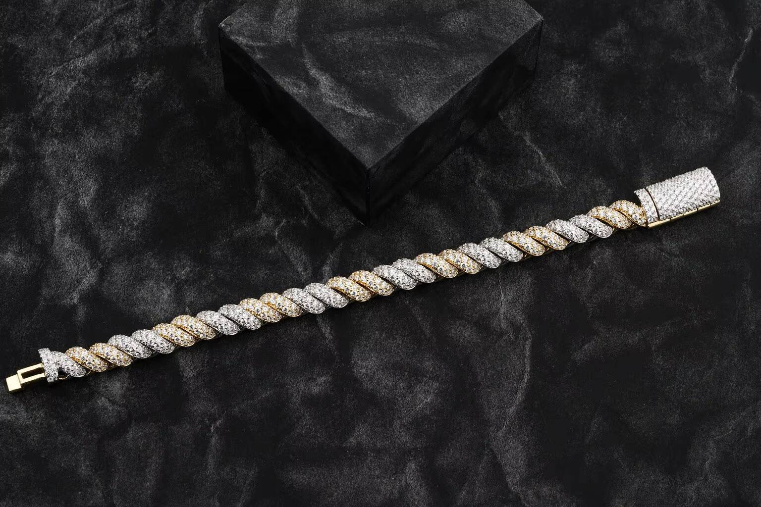 New Design moissanite diamond Cuban Bracelets Fashion Hip Hop 925 Sterling rose gold Plated Cuban Bracelets for Men Bracelet