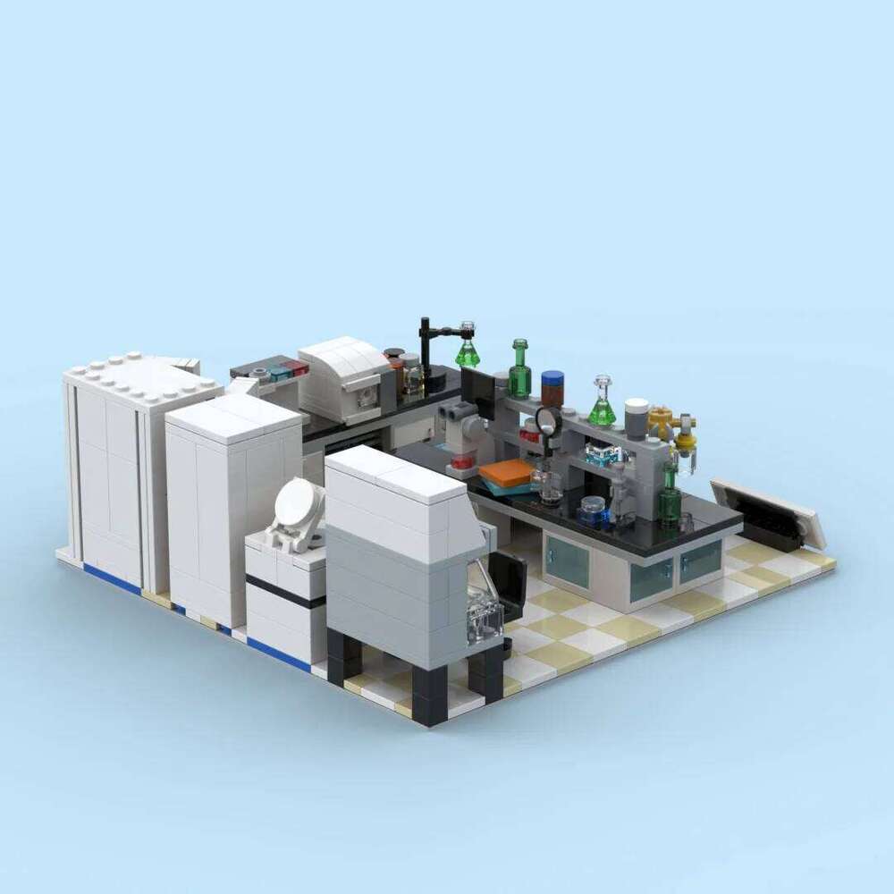 MOC Laboratory Block Home Decoration City Building Model Small Scene Educational Toys DIY Collection Bricks Gift Z260306