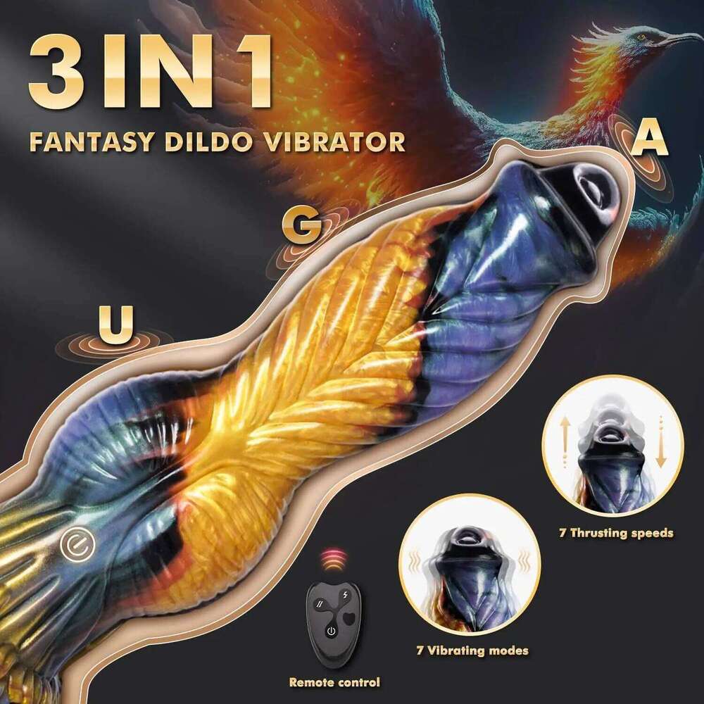 Thrusting Dragon Vibrator Sex 10" 4IN1 Monster Remote Control Thick Suction Cup Dildo Anal Toys Adult Product W260305