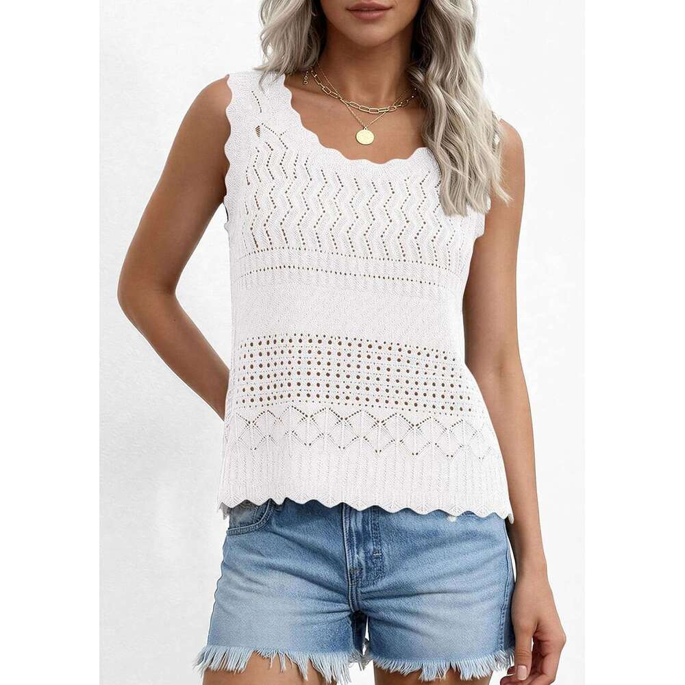 Womens Crochet Tank Tops 2026 Summer Designer Spring Boho Sleeveless Cute Knit Sweater Vest Trendy Beach Vacation Clothes