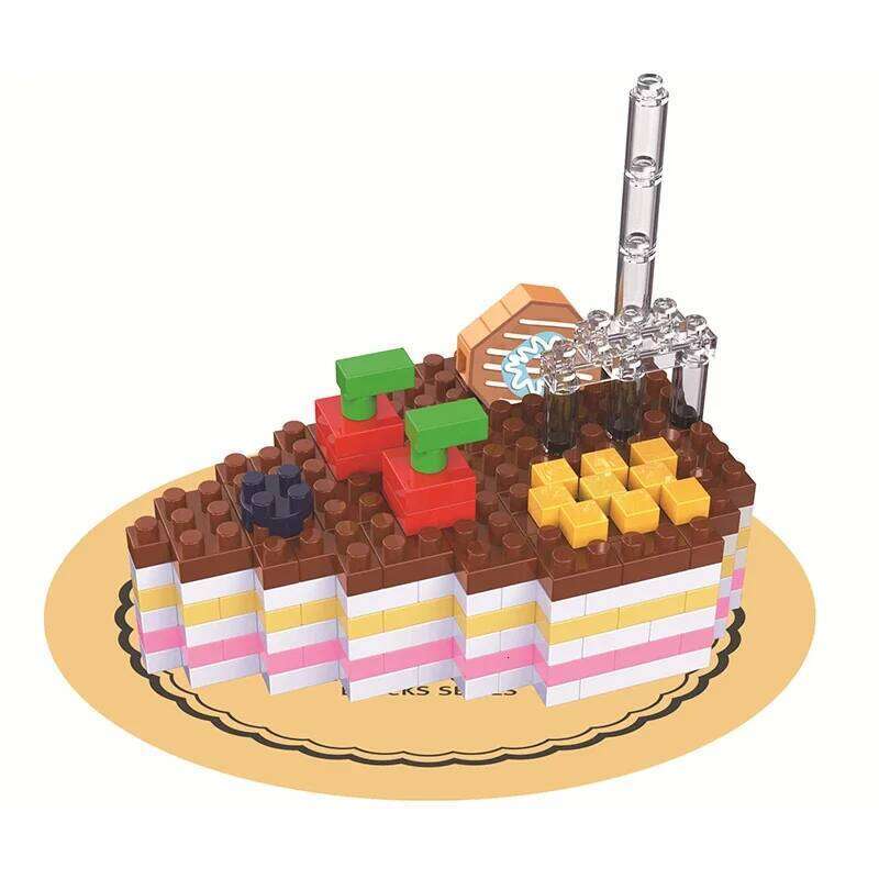 Mini Food Building Blocks Popcorn Beer Sushi Chocolate Model Micro Particle Diamond Brick DIY Children's Fun Assembled Toy Gift Z260306