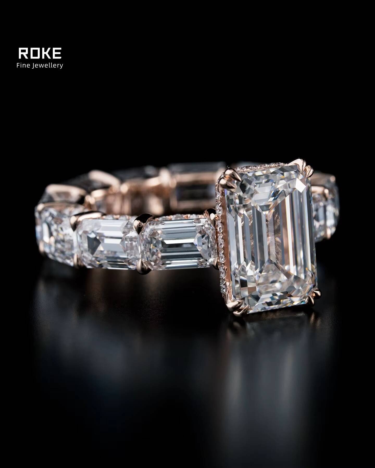 1-5CT Emerald Cut Lab Diamond Ring 9K-18K Gold/Platinum IGI Certified Bridal Jewelry for Women