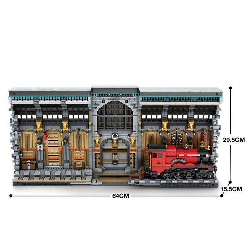 3060PCS Train Station Magic Bookend MOC Model Building Blocks Creative Street View Assembly Bricks Set With Light Kids Toys Gift Z260306