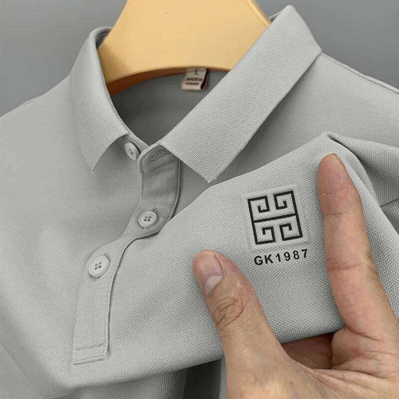 Pure Cotton Summer Men's Short T-Shirt Casual Lapel Embroidered POLO Shirt Versatile Breathable Half Sleeved Top For Men