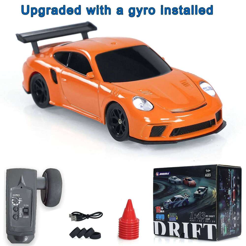 Upgrade Gyro Mini Toys 4WD 1/43 RC RTR 2.4G Radio Control Racing Drifting Car Four-wheel Drive High Speed Model Gifts C260305