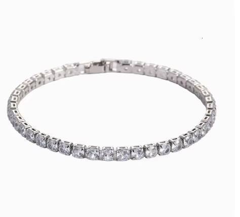 High-End Hip Hop Tennis Bracelet Gender-Free Zircon Round Jewelry Moissanite Bracelets Bangles Accessories