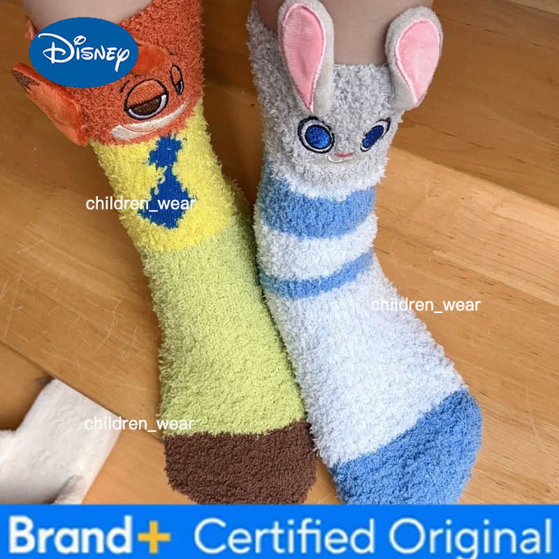 Disney Zootopia Socks Judy Nick Winter Coral Fleece Socks Boy Girl Cartoon HomeSock Cute Warm Sock Sleep Midtube Fleece Socks Xmas Gift H2603061