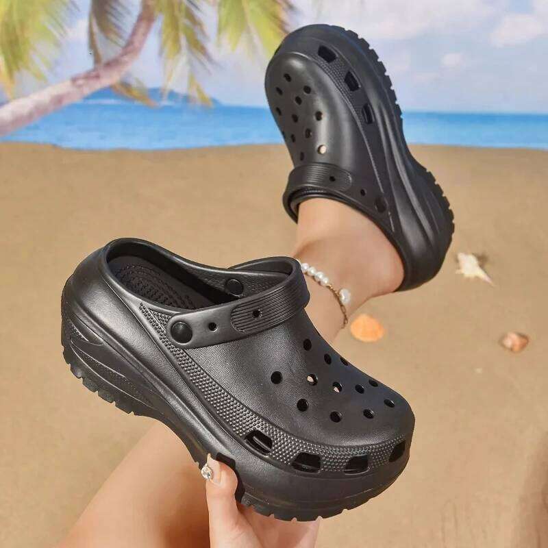Women Thick Bottom Anti-Slip Summer Outdoor Beach Breathable Mesh Slip-On Wear-resistant Sandals Comfortable Shoes