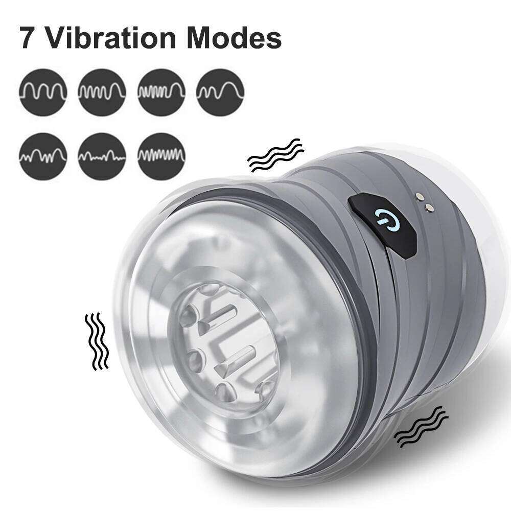 7 Modes Automatic Male Masturbator Open-ended Vibration Man Masturbation Simulation Blowjob Adult Goods Men W260305