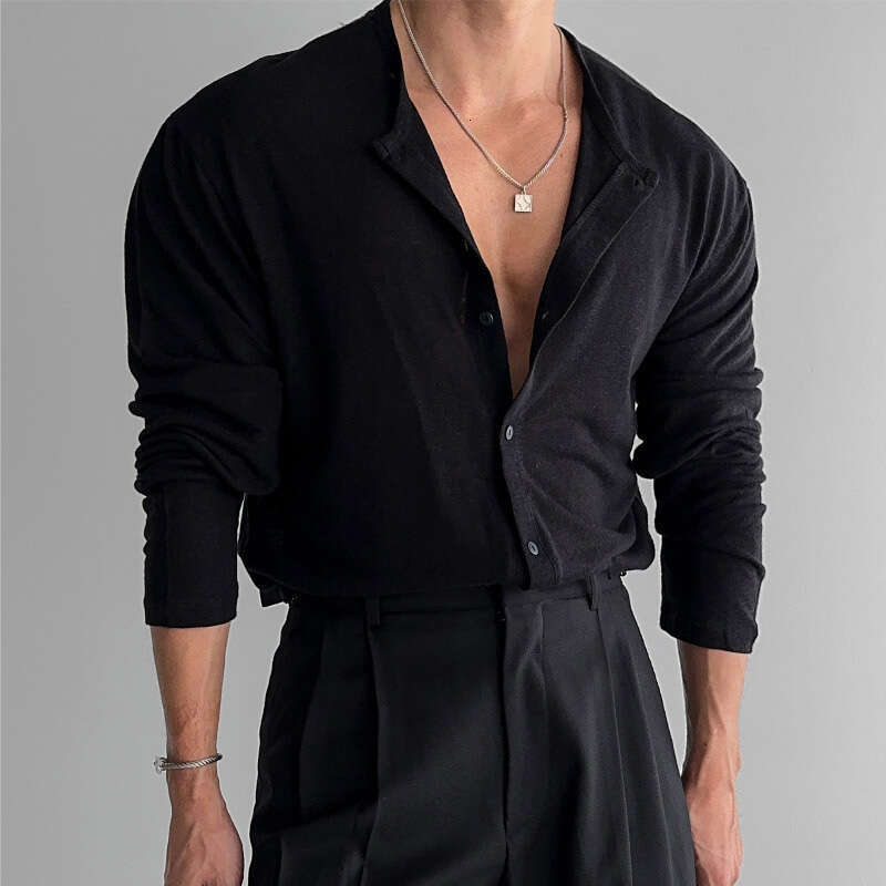 European and American cross-border breathable slim-fit long-sleeve business casual men's commuter shirt, sun-protective thin cardigan