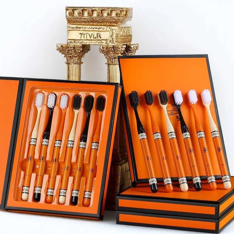 This 6-piece toothbrush set features soft bristles for effective teeth cleaning, making it ideal for adult home oral care and daily use.T260306