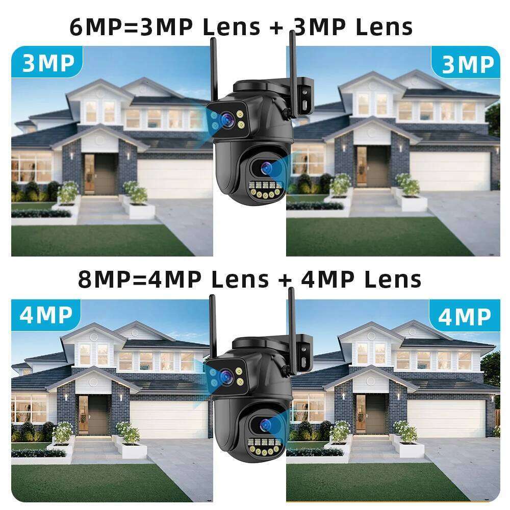 4K 8MP Security 5X Zoom Lens Dual Screen Outdoor WiFi Home Protection 6MP IP PTZ CCTV Video Surveillance Camera 26W0306
