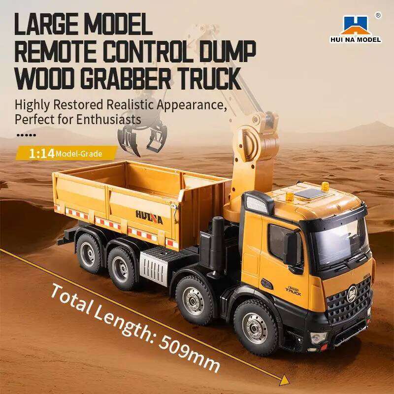 In stock Huina 1538 full scale 2.4G remote control truck with wood grabbing, 26 way 1:14 construction vehicle model C260305