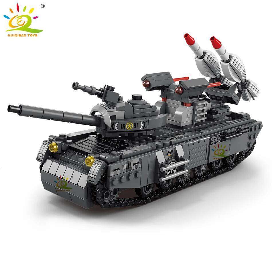 HUIQIBAO WW2 Military Tank 648pcs 6in1 Building Blocks Set Truck Plane Army Bricks City Construction Toy For Children Kids Game Z260306