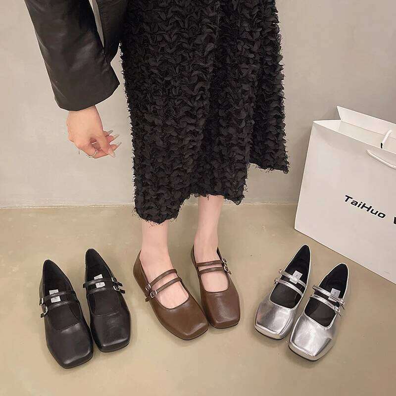 2025 Spring/Summer Elegant Retro Mary Jane Casual Flat New Fashion Soft Comfortable Ballet Shoes Women Chaussure Femme