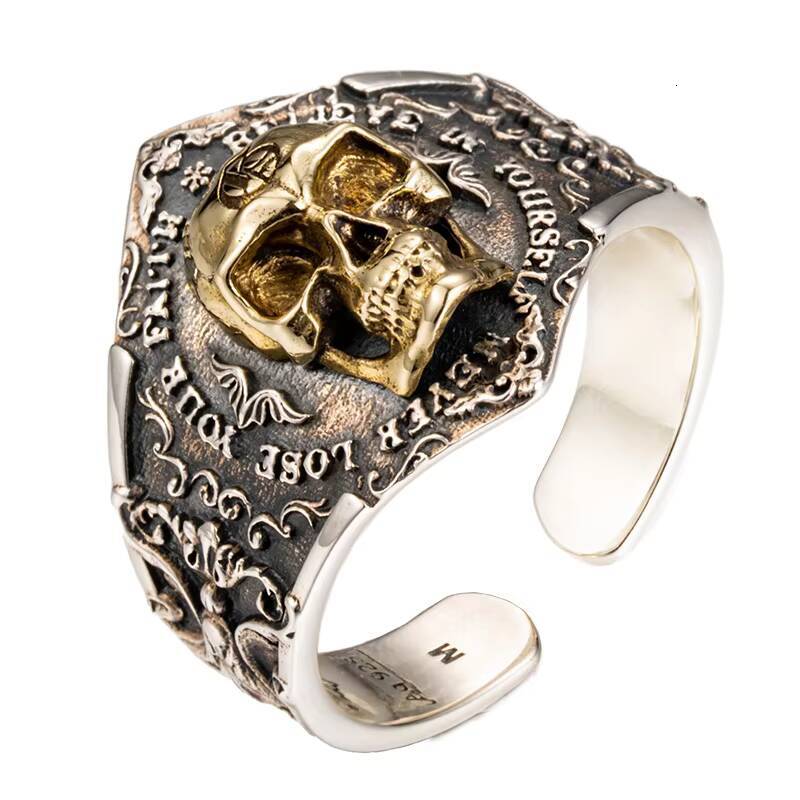 Soul Awakening Skull Sterling Silver Ring 925 Unisex Punk Style Ornament for Men for Wedding and Party Fashion Jewelry