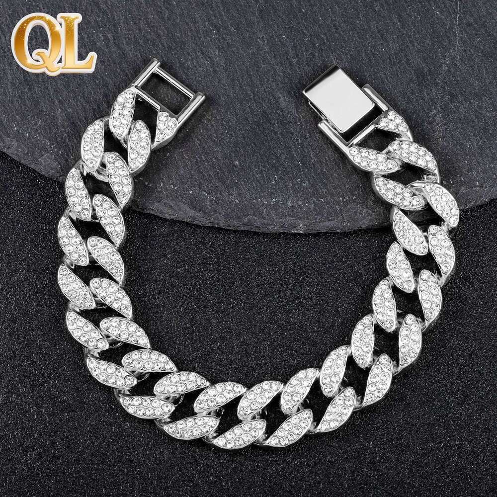 15MM High-Quality Cuban for Men Hip-Hop Full Diamond Cross-Border European and American Versatile Necklace Manufacturer Wholesale