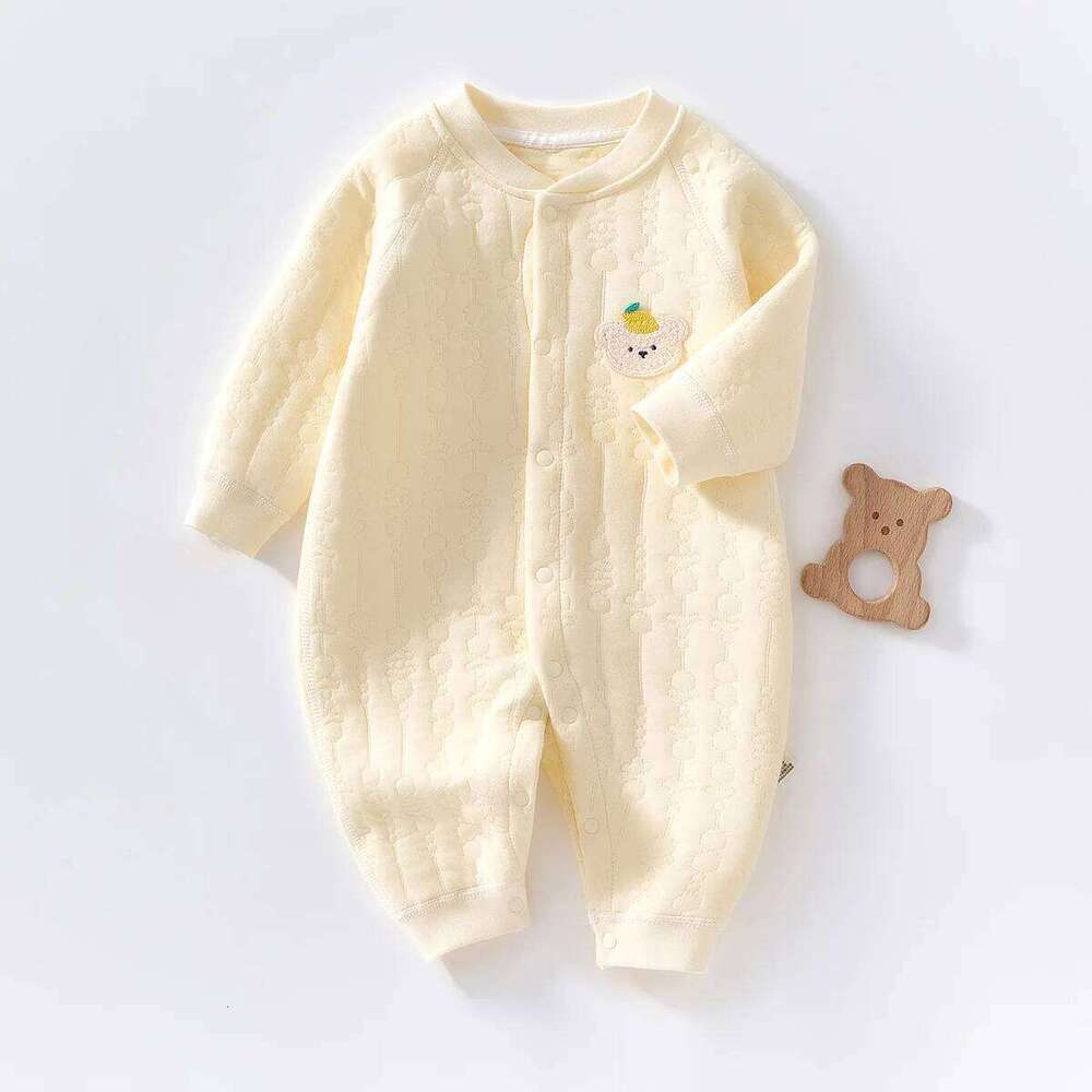 AYNIGIELL Baby Autumn Winter Warm Sleepwear Pure Cotton Clothes 0-18 Months Newborn Boys and Girls Jumpsuit Z260306